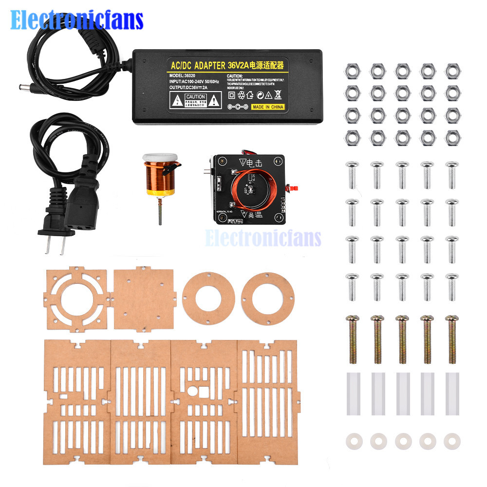 DC 36V48V Tesla Coil High Frequency HFSSTC Electronic Candle Plasma Flame 40V High Voltage Pulse Arc