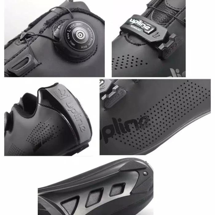 Kindemart- Sepatu Sepeda Roadbike Upline U2 Hitam Cleat Size 40,45 Termurah