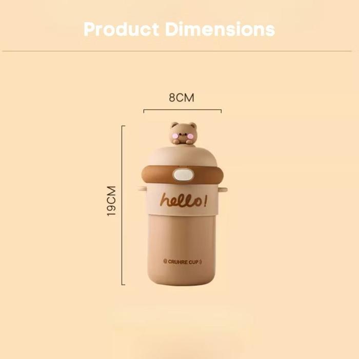 PROMO EzzyMart Botol Minum Kaca Botol Minum Anak kter Lucu Tumbler Vacum Flask Nice 500ml BPA