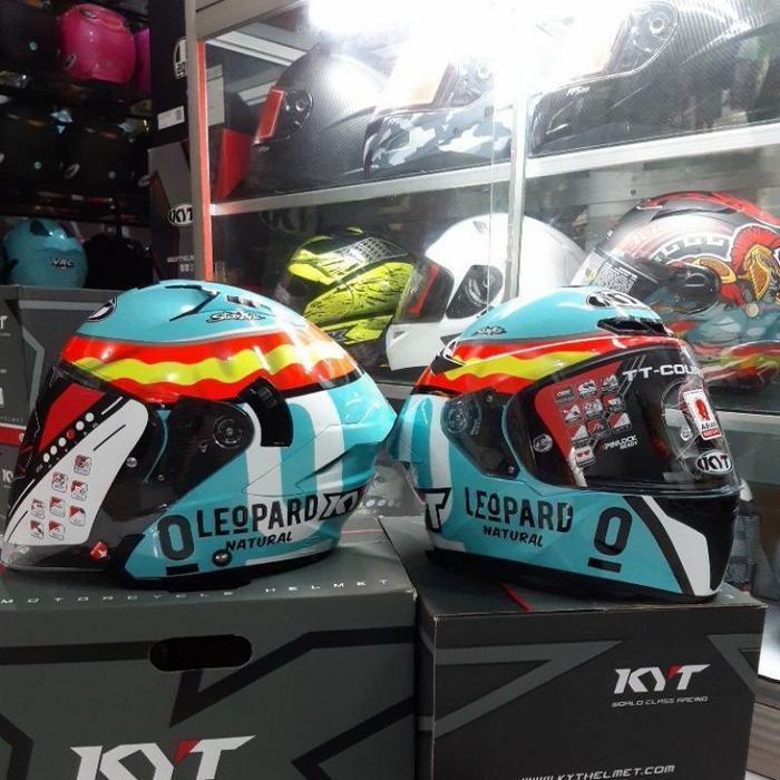 ORIGINAL HELM KYT TT COURSE JE LEOPARD COUPLE KYT NFJ JE LEOPARD TERMURAH READY STOCK