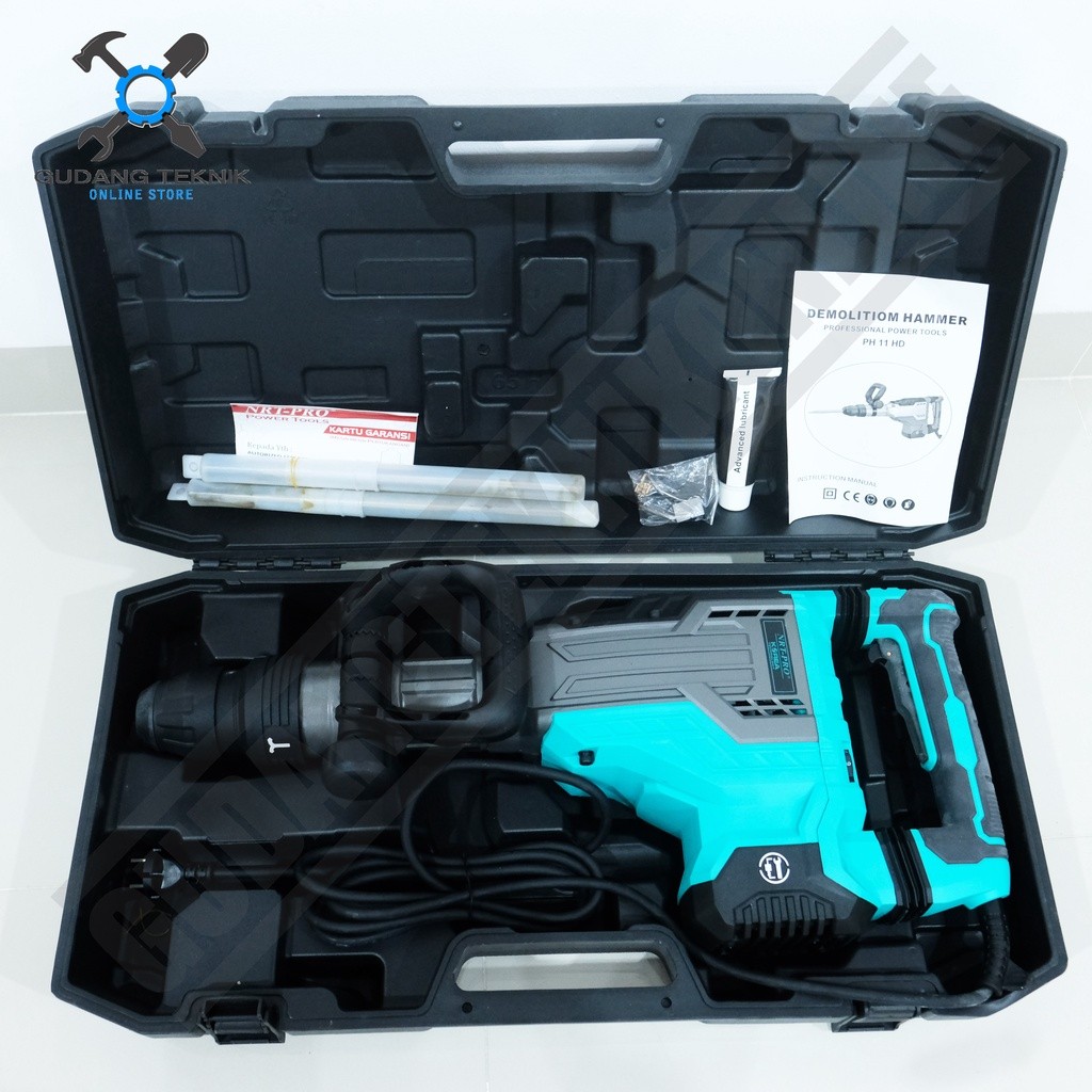 (NRT PRO PH11HD) Demolition Hammer NRT PRO PH11HD / Mesin Bor Bobok Tembok Beton PH 11 HD - Jack Ham