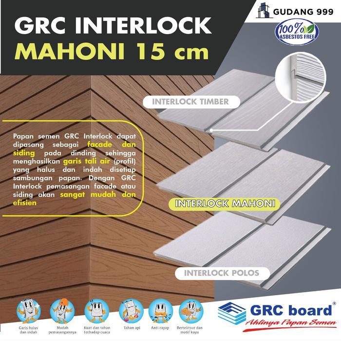 Sale Grc Mahoni Interlock 15 Cm / Dinding Siding Grc / Serat Kayu Tali Air Terlaris