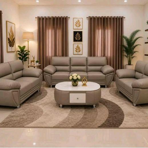 Sofa Dakron Kulit Oscar Premium Um37 Sofa Lotus 321 Oscar Cream - cappucino