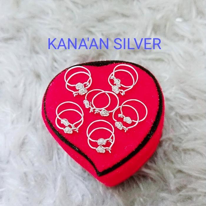 Promo ANTING BAYI PERAK SILVER 925 ASLI LAPISAN EMAS PUTIH KUALITAS TERBAIK