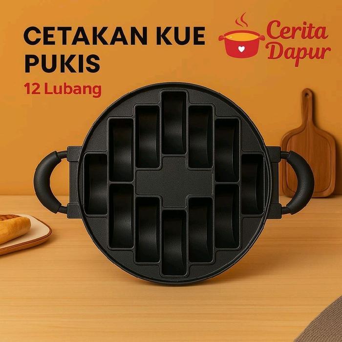 KIANAAMALL // Cerita Dapur Premium Teflon Bulat Cetakan Kue Pukis 12 Lubang / Cetakan Kue Pancong