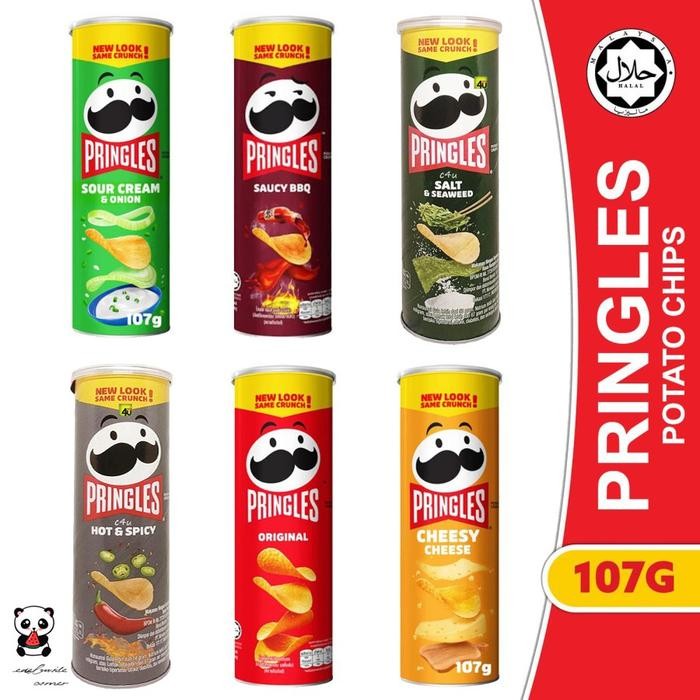 

New PRINGLES potato chips 107 gr all variant ORIGINAL/ Cheese/ Hot Spicy/ BBQ/ Salt Seaweed/ Sour