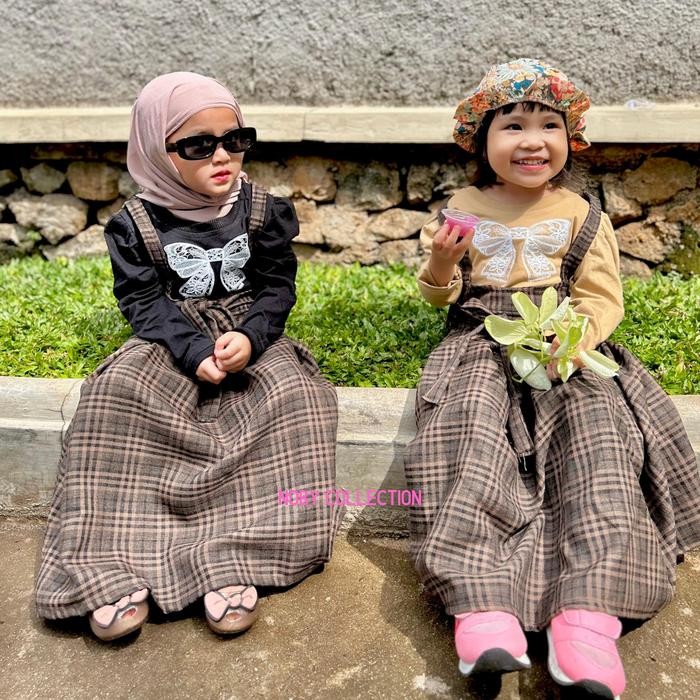 hm4x Noby Collection-Gamis Pitaloka Anak Perempuan Long Dress Katun Linen Stela X Cotton
