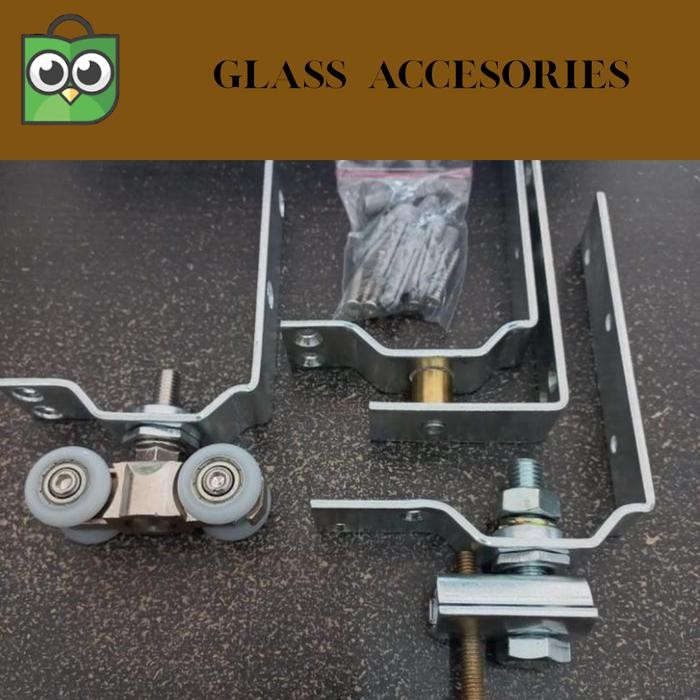 1 set Roda atas pintu lipat roda nylon & pivot atas bawah pintu lipat