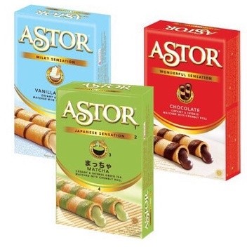 WAFER ASTOR STICK CHOCOLATE 40 GRAM KOTAK DUS BOX STIK GR DOUBLE COKLAT ROLL SNACK MAKANAN RINGAN KI