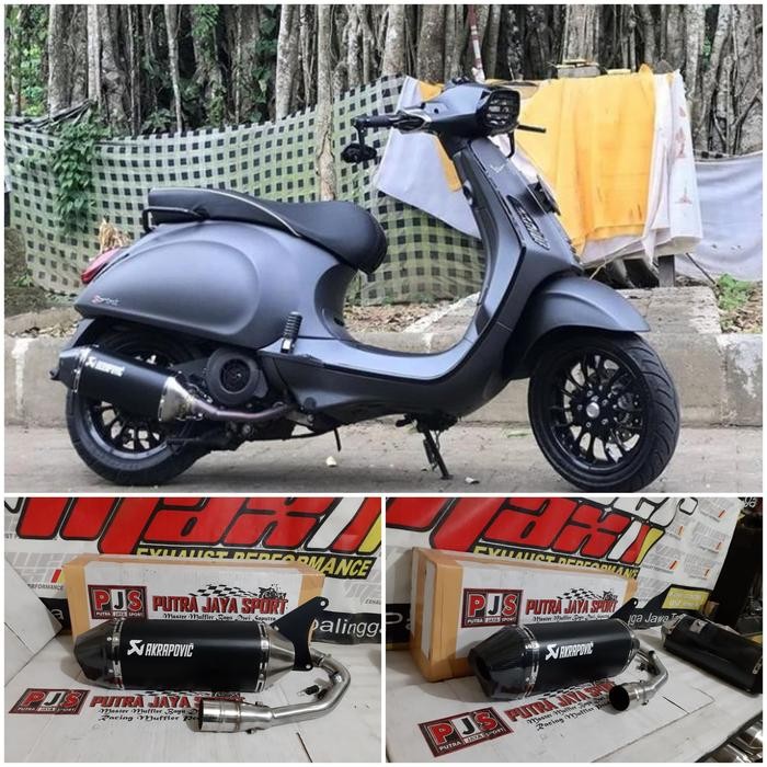Knalpot Custom Vespa Akrapovic Untuk Semua Jenis Vespa Matic