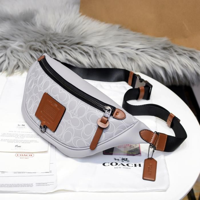Stok Terbatas Tas Pria Ch Waistbag Warren Belt Bag Leather Silver Reflective 78899 Terlariss 