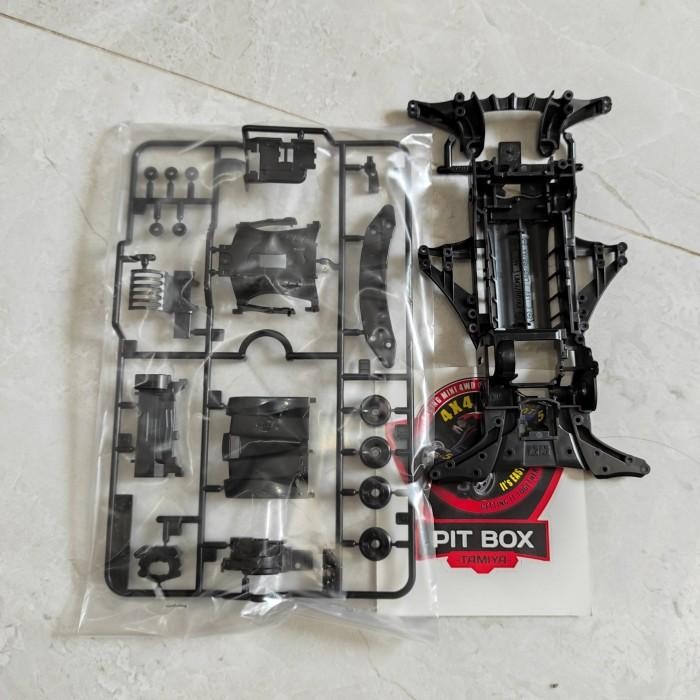 Tamiya Chassis FMA Black + Gearbox + Akar Loose Parts Ori