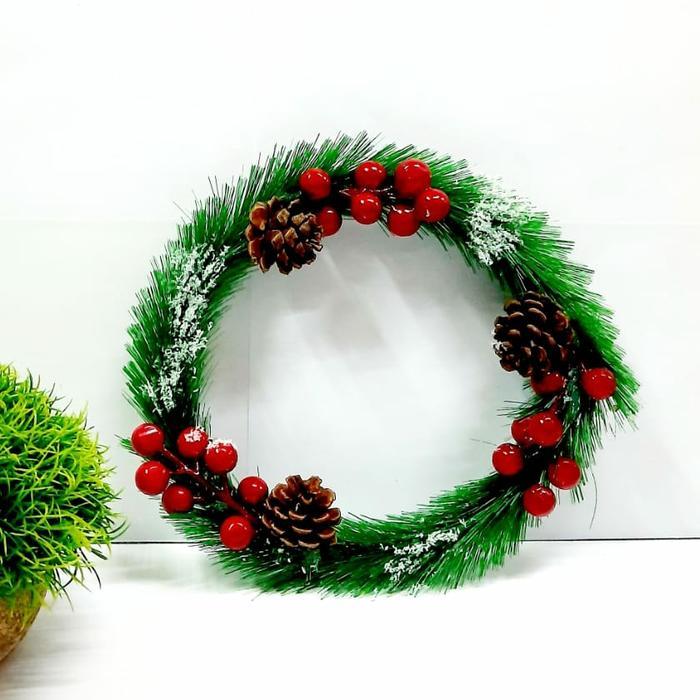 Krans Natal Cherry Lingkar Adven Murah Dekorasi Hiasan Natal Christmas
