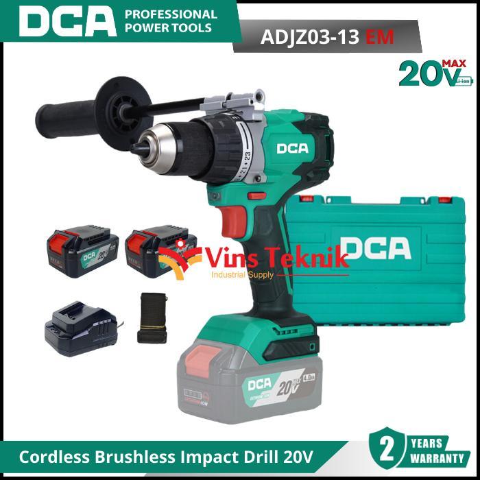 Dca Adjz03-13Em Mesin Bor Baterai Cordless Brushless Impact Drill 13Mm 20V Adjz03-13 Em