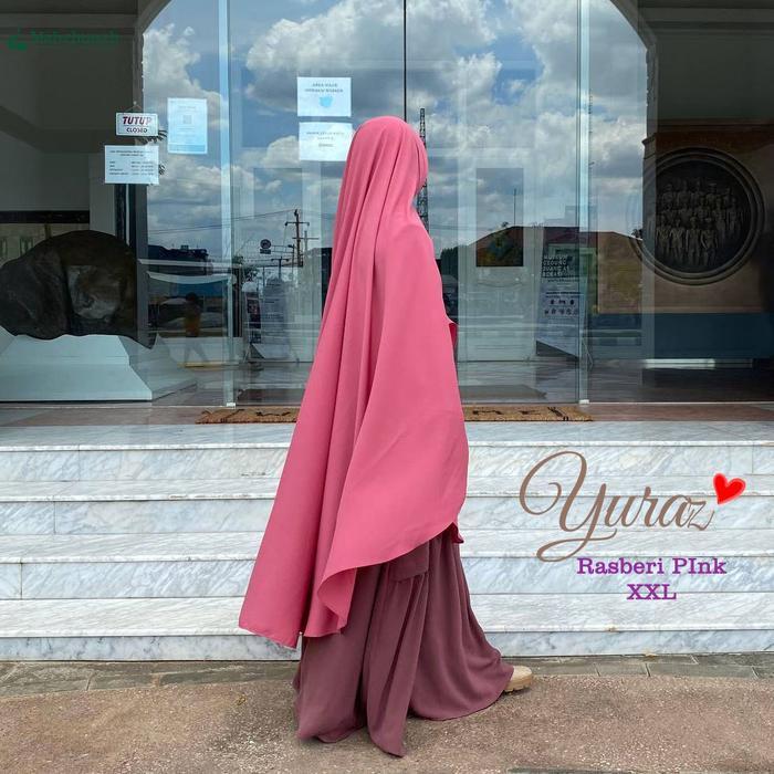 Marwa- Yuraz Pad Anthem Khimar Cutting V Kerudung Bergo Wolfis Premium Mahzhuuzh Khimar Panjang