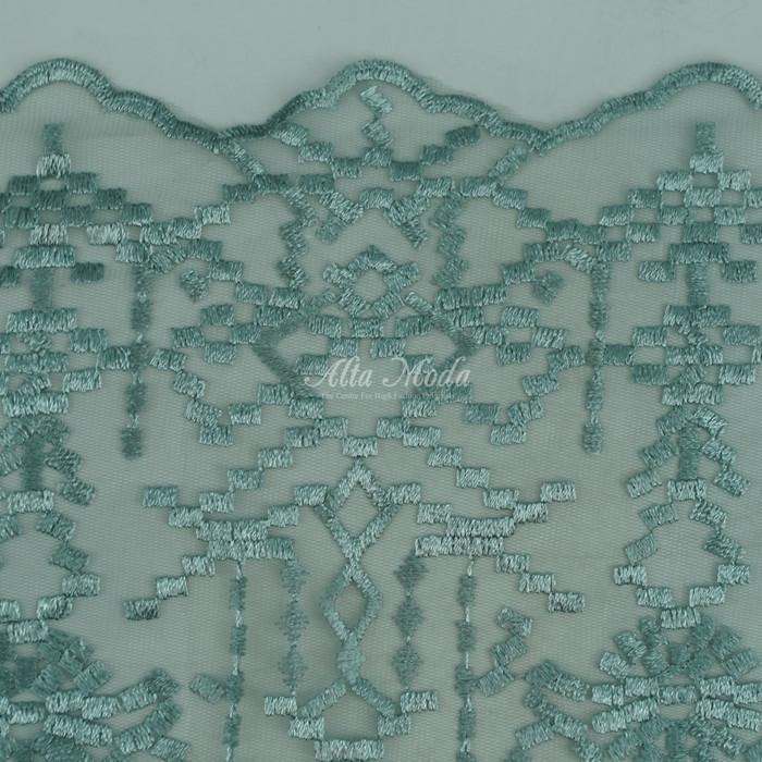 BERMUTU Tulle Embroidery Motif Sapto Elegan Hijau Mint (Pronto Moda)*