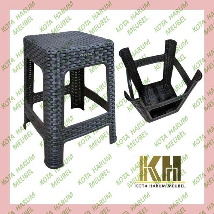 pvwo- Kursi Plastik Anyaman Rotan Napolly Napoly Napoli Coklat Bandung