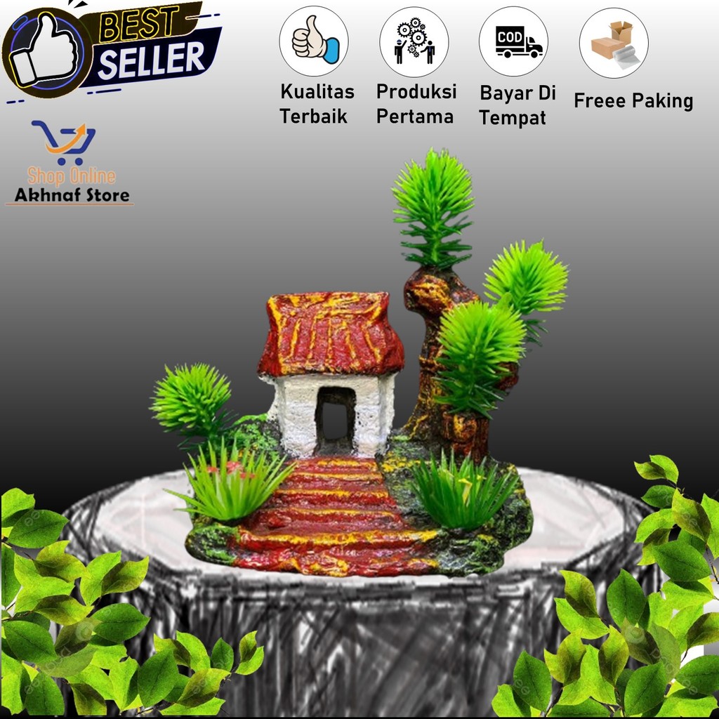 Hiasan Aquarium Rumah Pohon/Hiasan Akuarium Rumah Pohon/Hiasan Kemeja Pohon Rumah