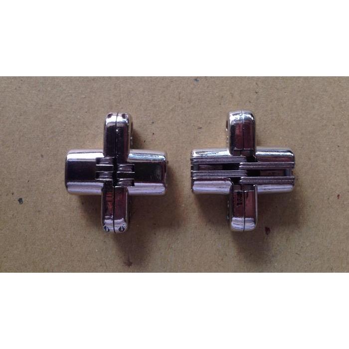 populer] engsel tanam meja lipat / concealed invisible cross hinge (kecil)