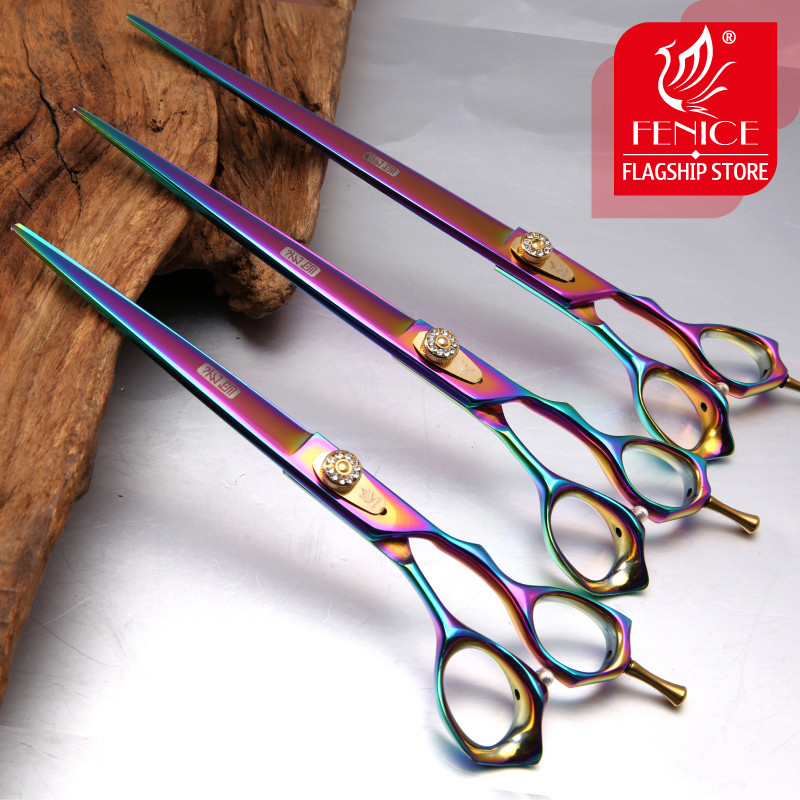 Fenice Professional 7 / 8 /9 inch Titanium Coated Pet Grooming Scissors Dog Cutting Shears Japan 440