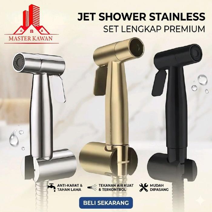 PALOMA - Jet shower Closet Stainless SUS 304 / Jet Shower Hitam Gold Black Selang Kloset