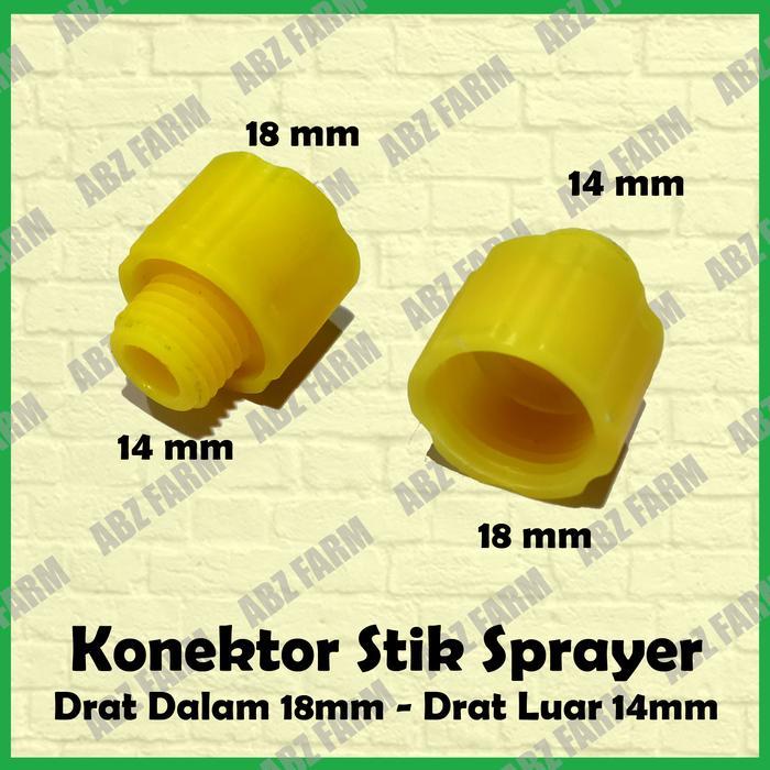 TERBARU Sambungan Konektor Stik Sprayer 18 mm Drat Dalam - 14 mm Drat Luar