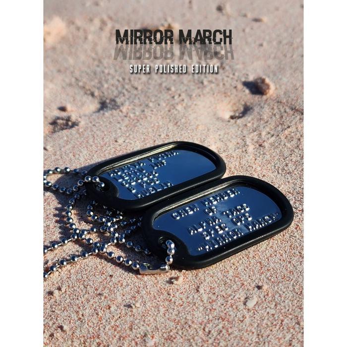 Kalung Anjing dengan Dog Tag Logam Glossy Anti Karat Model Militer