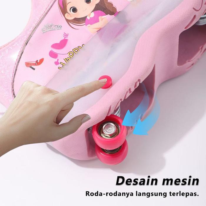 Jual Rugi Sepatu Roda Anak Perempuan 4 Roda + Lampu Led Sepatu Sport & Luncur Keren Untuk Sekolah