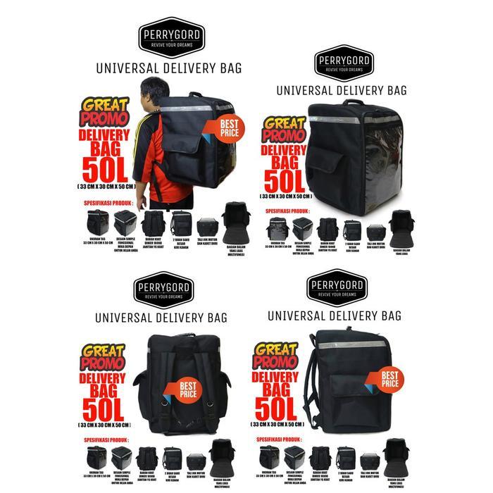 Promo Tas Kurir Gojek Tas Delivery Tas Motor Ransel Untuk Kirim Barang 50 Liter Warna Hitam Best