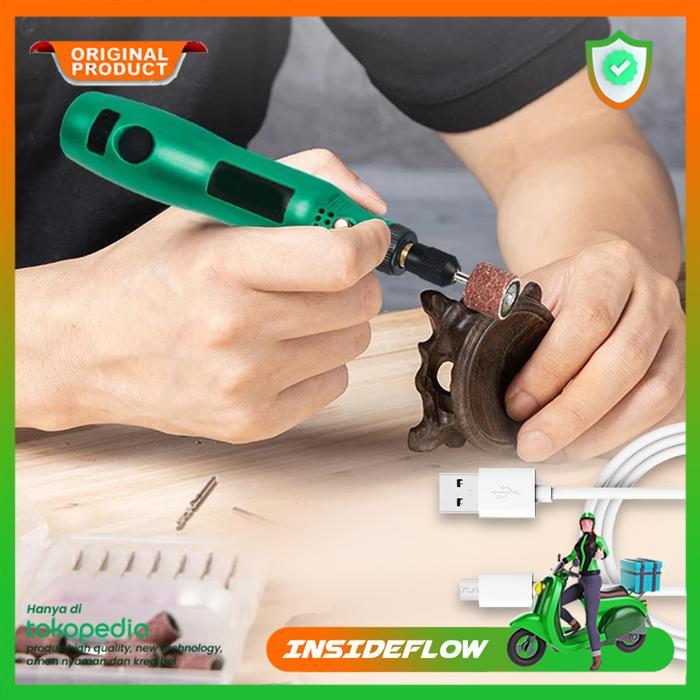 Alat Bor Listrik Mini USB Portable Polishing Grinder Ukir Rechargeable
