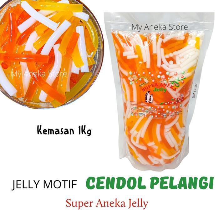 Jelly Motif Cendol Pelangi 1Kg/ Jelly Cendol/ Jelly Pelangi/Cendol Pasti Promo