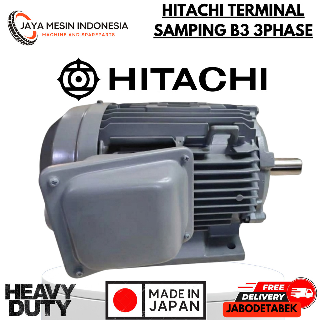 DINAMO HITACHI TFO-K 2.2KW 3HP 2POLE 3PHASE B3 3000RPM / DINAMO LISTRIK 3 PHASE / MOTOR INDUKSI HITA