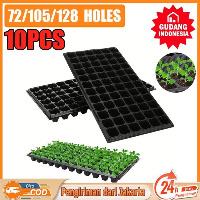 [COD]72/105/128 10 PCS Tray Semai / Seedling Pot / Pot Tray Semai Bibit Benih HolesTRAY SEMAI MEDIA