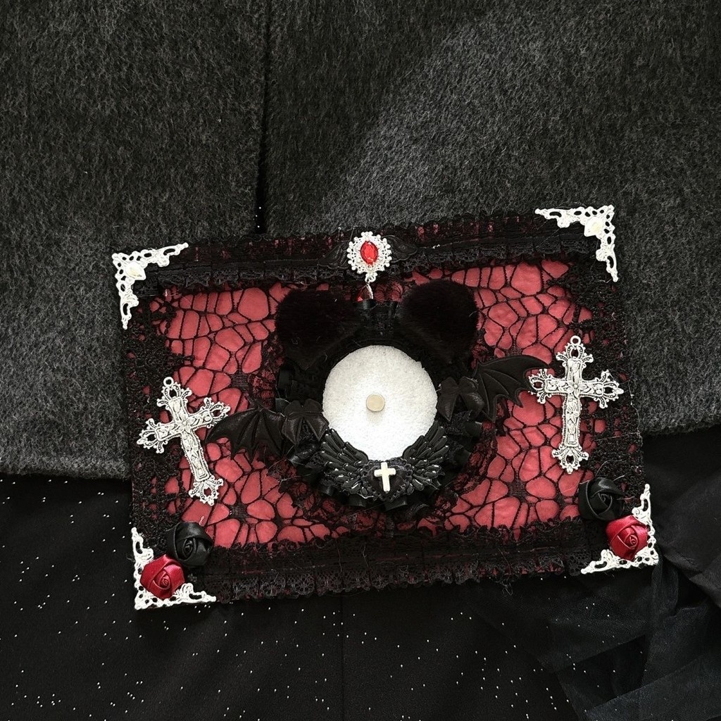 Gothic ita bag accessories ribbon Rose Cross Itabag Insert Itabag Decoration Card Holder Decorative
