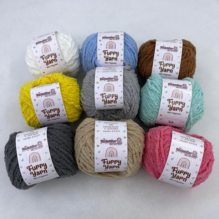 Benang rajut furry yarn bulu soft polyester