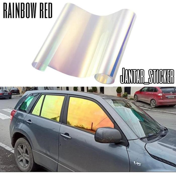 Jual Stiker Kacafilm Riben Pelangi Lebar 138 Cm Sticker Riben Rainbow Untuk Kaca Mobil Stiker Riben