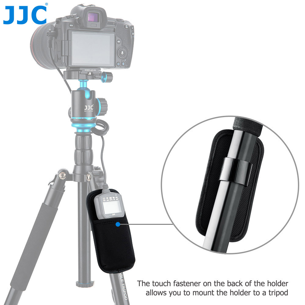 JJC Camera Remote Control Storage Bag Pouch for Astro and Timelapses, Tripod Legs Straps Photography