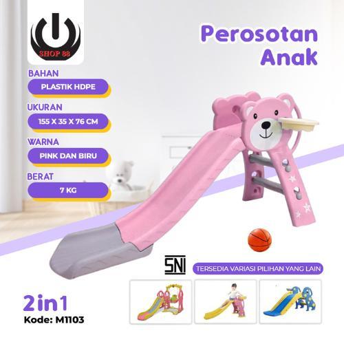 Molion Perosotan Anak Mainan Seluncuran + Basket Mini Anak Playground