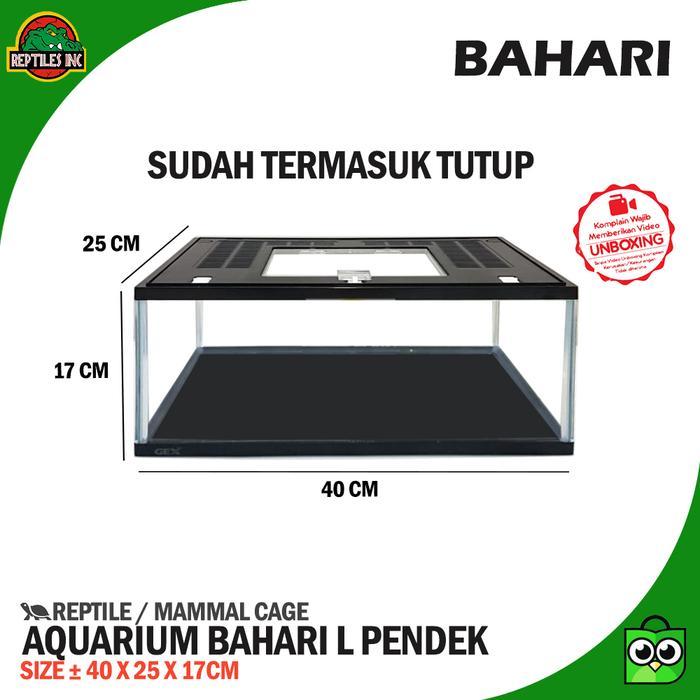 Ready Bahari Akuarium / Aquarium Kandang Hewan Reptil Ikan Dengan Tutup