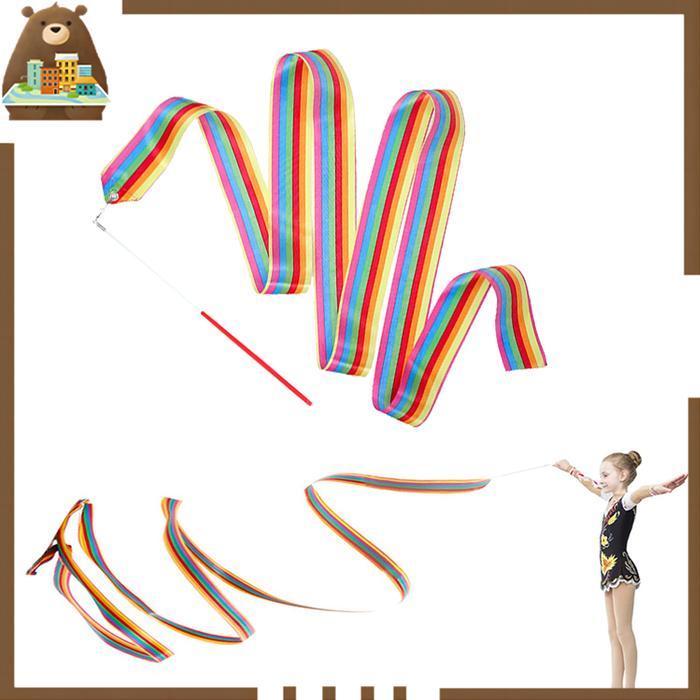 4m Twirling Ribbon Colorful Ballet Ribbon Alat Tari Tamborin Gereja Props Senam Ballet Pita Twirling