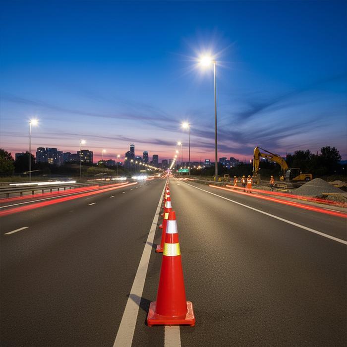 Scotlight Reflector Traffic Cone Tonata 1.8 Kg 70 Cm - Putih Kuning / Scotlight Reflector Traffic