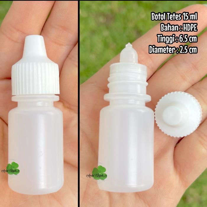 (20pcs) Botol tetes 15 ml natural bening botol tetes plastik 15 cc