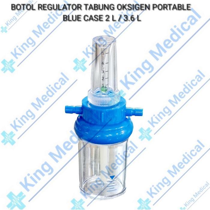 Promo Botol Regulator Tabung Oksigen Portable 2 Liter / 3.6 Liter Blue Case Terlaris