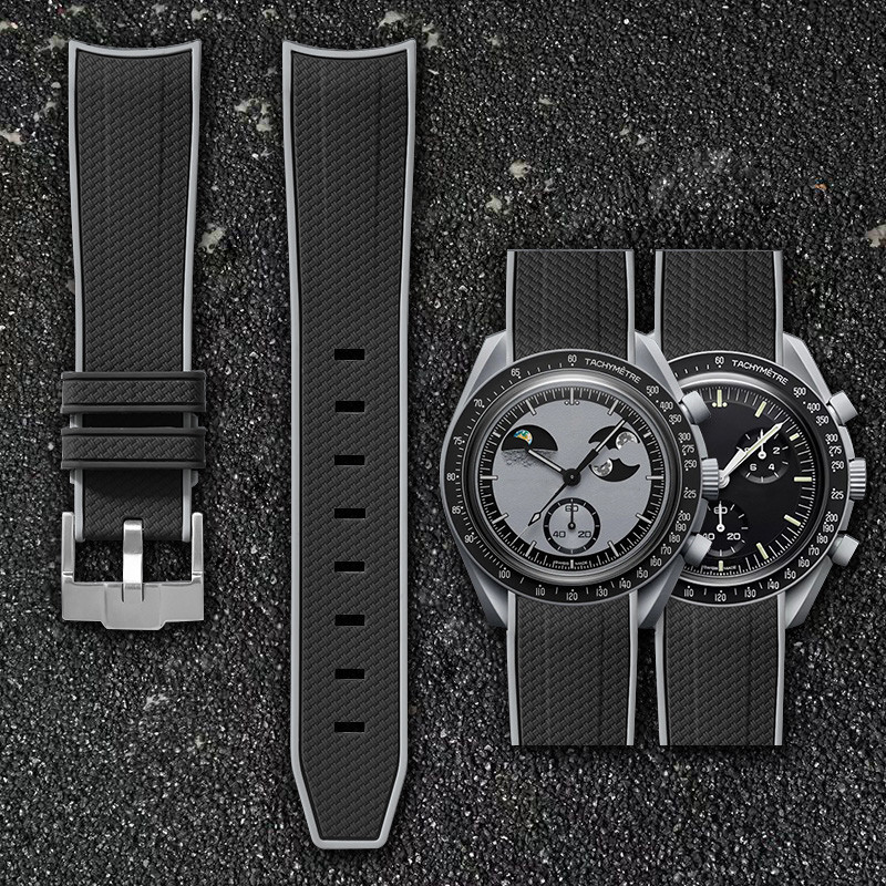 For Omega Swatch 20mm Curve Watch Strap Speedmaster MoonSwatch Planet Snoopy WatchBand Quick Release