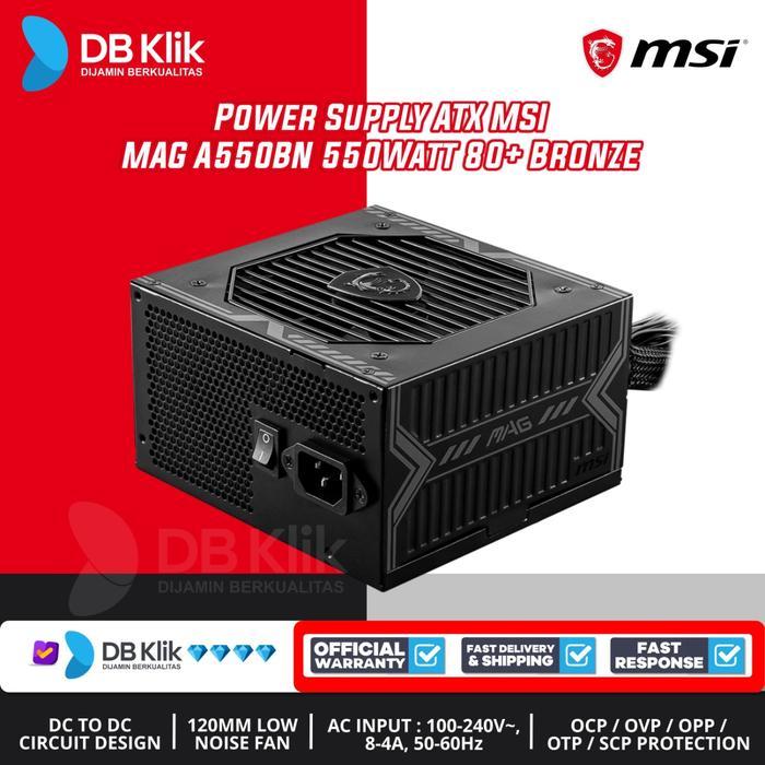 Power Supply Msi Mag A550Bn 550Watt 80+ Bronze - Psu Msi Mag A550 Bn