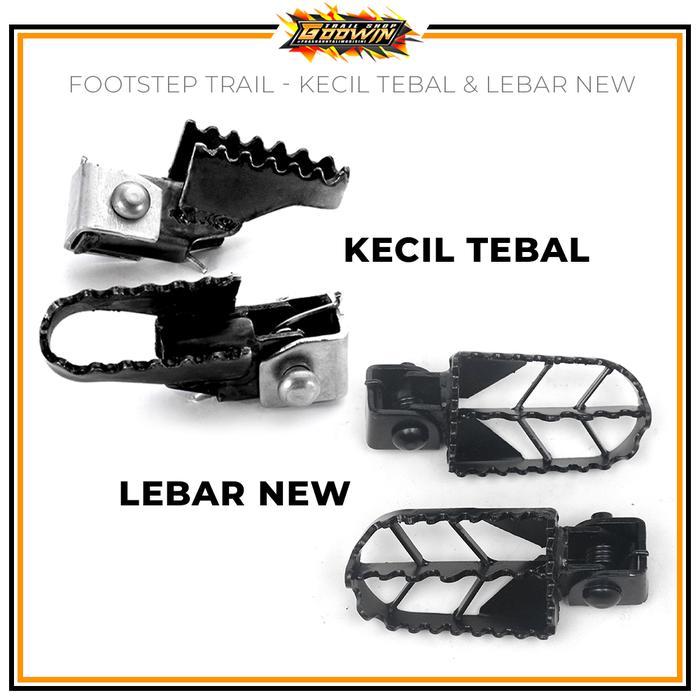 Footstep Foot Step Injakan Kaki Belakang Trail Lebar New Hitam
