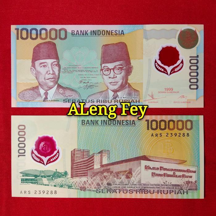 Diskon Uang Kuno 100.000 Polymer. Seratus Ribu Plastik Tahun 1999 Original