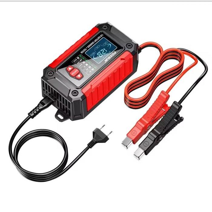 PROMO 2in1 Smart Charger Foxsur Battery Tester Detector 12Volt Foxsur FTC-1206 Charger Aki + Tester