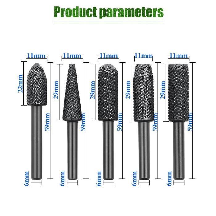 5Pcs Mata Bor / Mata Tuner /Mata Cuner / Rotary - Mata Bor Besi Ukir Kikir Mini Grinder
