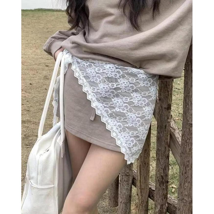 Lace Skirt Korea, Rok Pinggang , Rok Tambahan